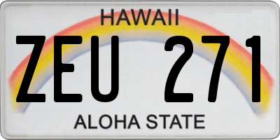 HI license plate ZEU271