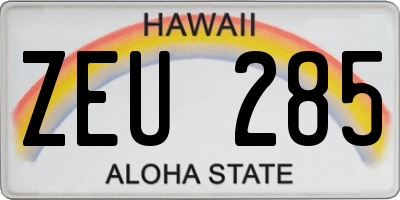 HI license plate ZEU285