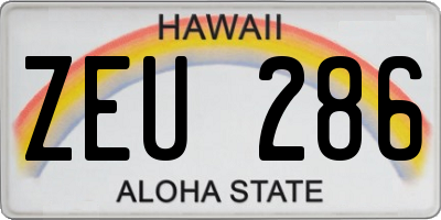 HI license plate ZEU286