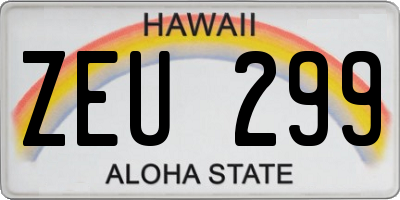 HI license plate ZEU299