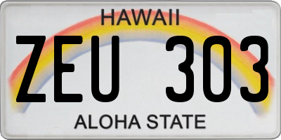 HI license plate ZEU303