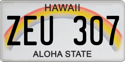 HI license plate ZEU307