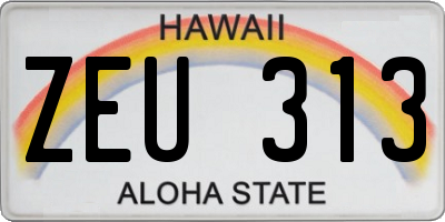 HI license plate ZEU313