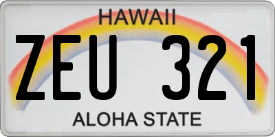 HI license plate ZEU321
