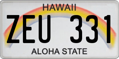 HI license plate ZEU331