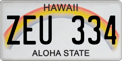 HI license plate ZEU334