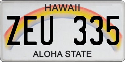 HI license plate ZEU335