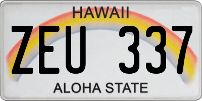 HI license plate ZEU337