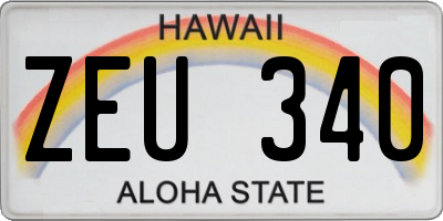 HI license plate ZEU340