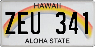 HI license plate ZEU341