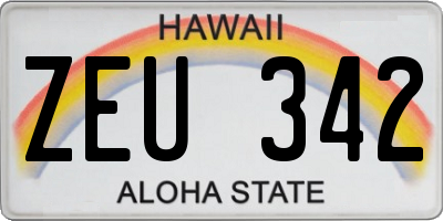 HI license plate ZEU342