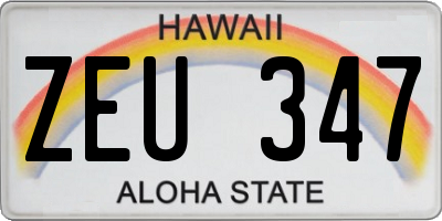 HI license plate ZEU347