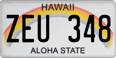 HI license plate ZEU348