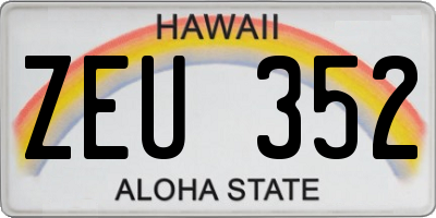 HI license plate ZEU352