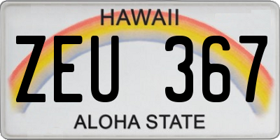 HI license plate ZEU367