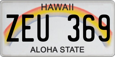 HI license plate ZEU369