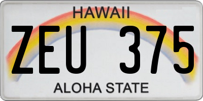 HI license plate ZEU375