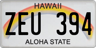 HI license plate ZEU394