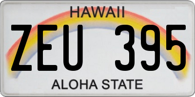 HI license plate ZEU395