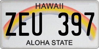 HI license plate ZEU397
