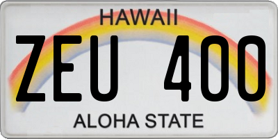 HI license plate ZEU400