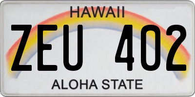 HI license plate ZEU402