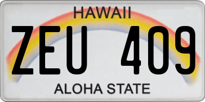 HI license plate ZEU409