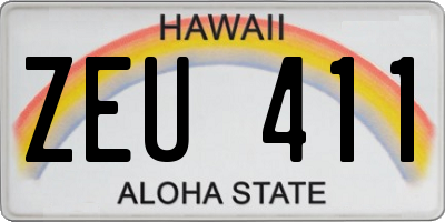 HI license plate ZEU411
