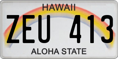 HI license plate ZEU413