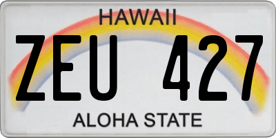 HI license plate ZEU427