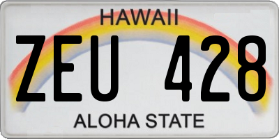 HI license plate ZEU428
