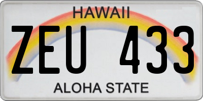 HI license plate ZEU433