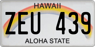 HI license plate ZEU439
