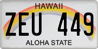 HI license plate ZEU449