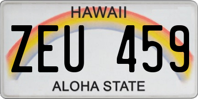 HI license plate ZEU459