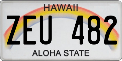 HI license plate ZEU482