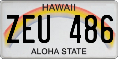 HI license plate ZEU486