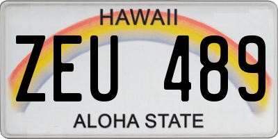 HI license plate ZEU489