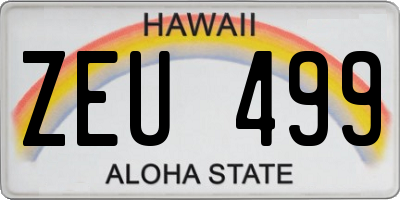 HI license plate ZEU499