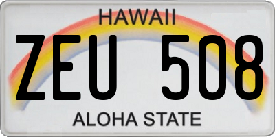 HI license plate ZEU508