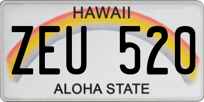 HI license plate ZEU520