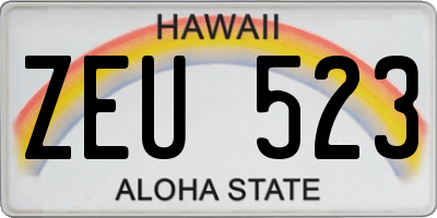 HI license plate ZEU523
