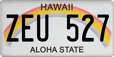 HI license plate ZEU527