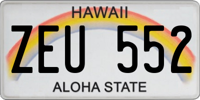 HI license plate ZEU552
