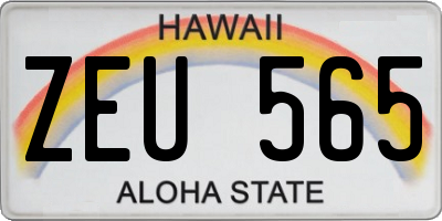 HI license plate ZEU565