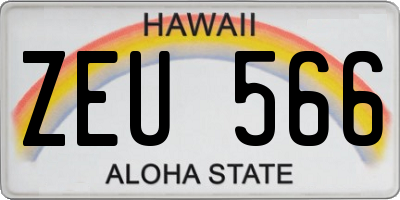 HI license plate ZEU566