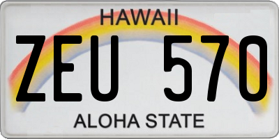 HI license plate ZEU570