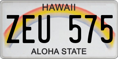 HI license plate ZEU575