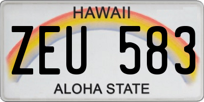 HI license plate ZEU583