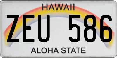 HI license plate ZEU586